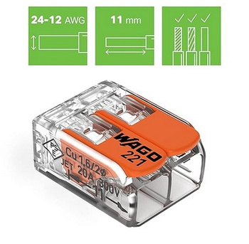 Szybkozłączka Wago 221-412 2x0,14-4mm / 50szt.