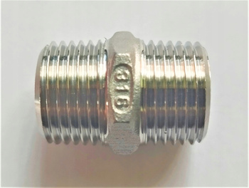 Nypel 1/4" 2-STR 6KT AISI 316