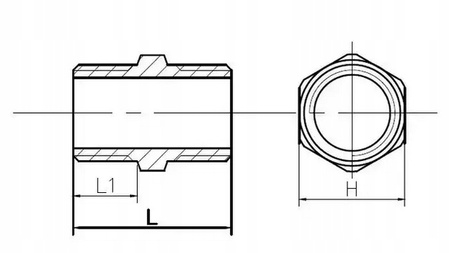 Nypel 1/4" 2-STR 6KT AISI 316