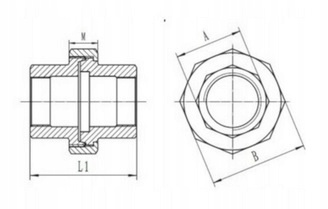 Śrubunek nierdzewny 1/2"GW/GW stożkowy ANSI 316